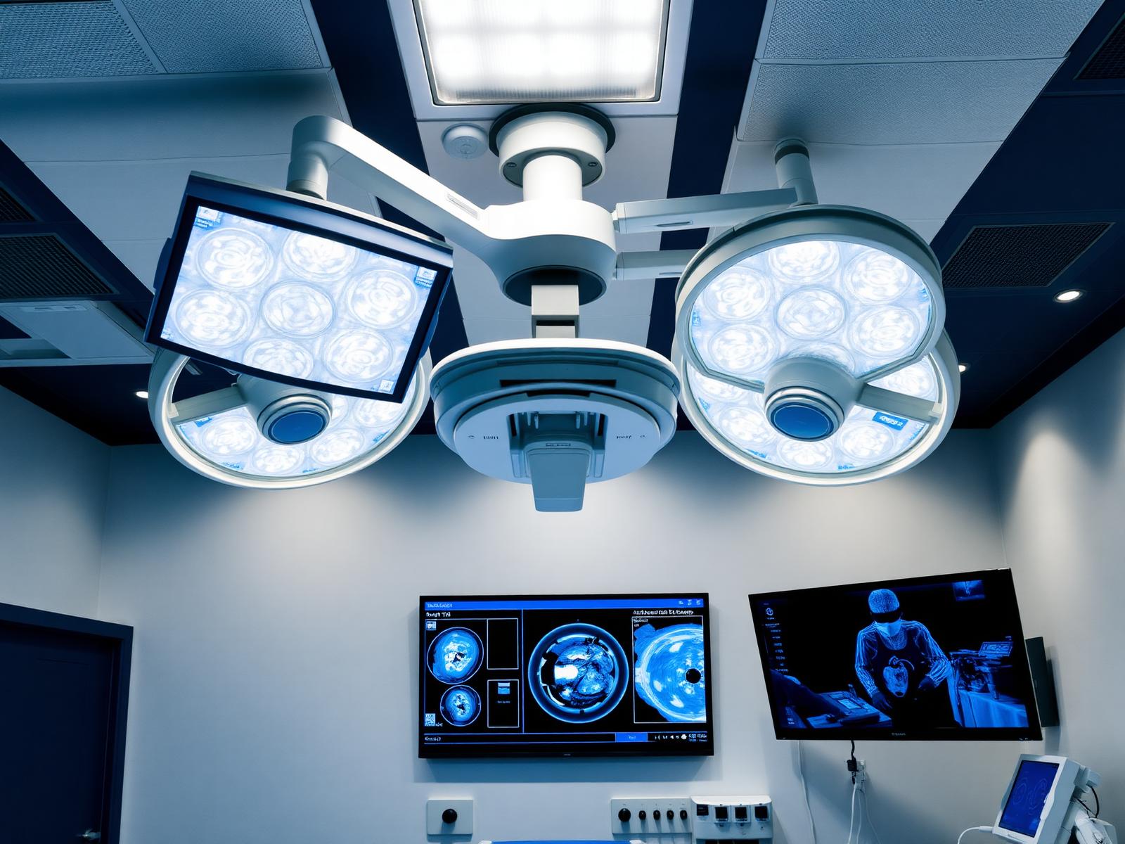 Integrated operating room displays showing imaging and clinical video